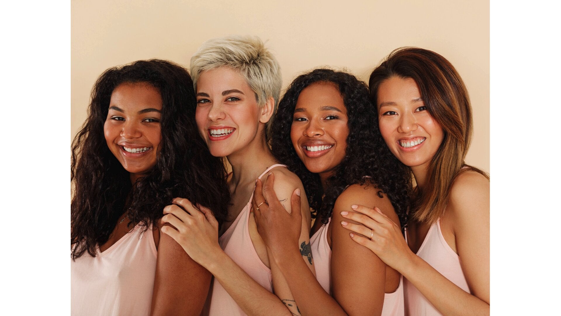 a group of light skinned myecosmetics models